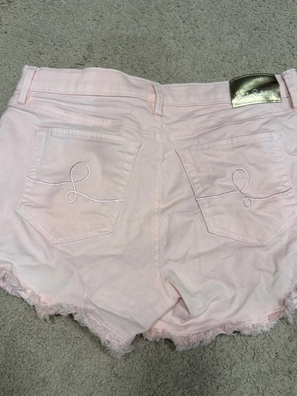 Lilly Pulitzer Pale Pink Frayed Hem Jean Shorts